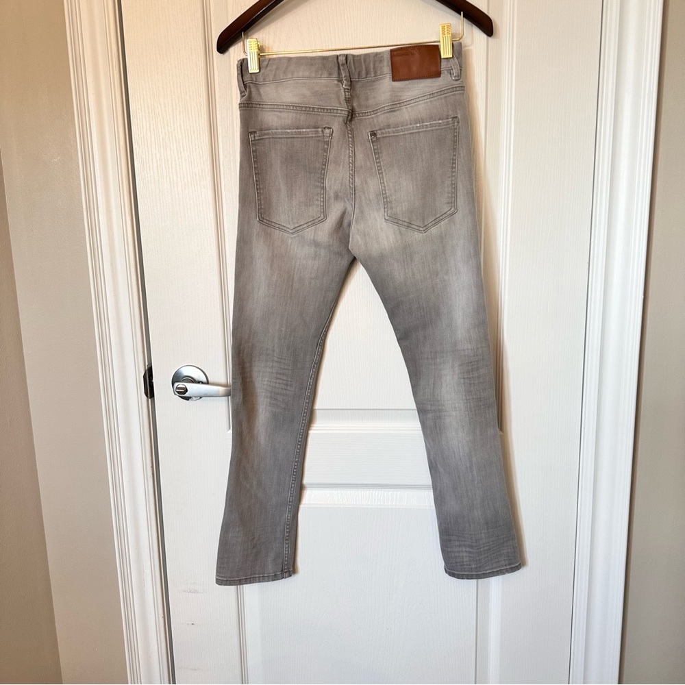 H&M KIDS Gray distressed Jeans adjustable waist skinny fit sz 11/12 youth A01341